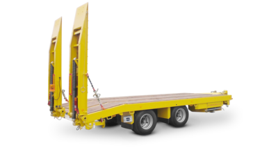 Centre-axle low-loader trailer with straight platform