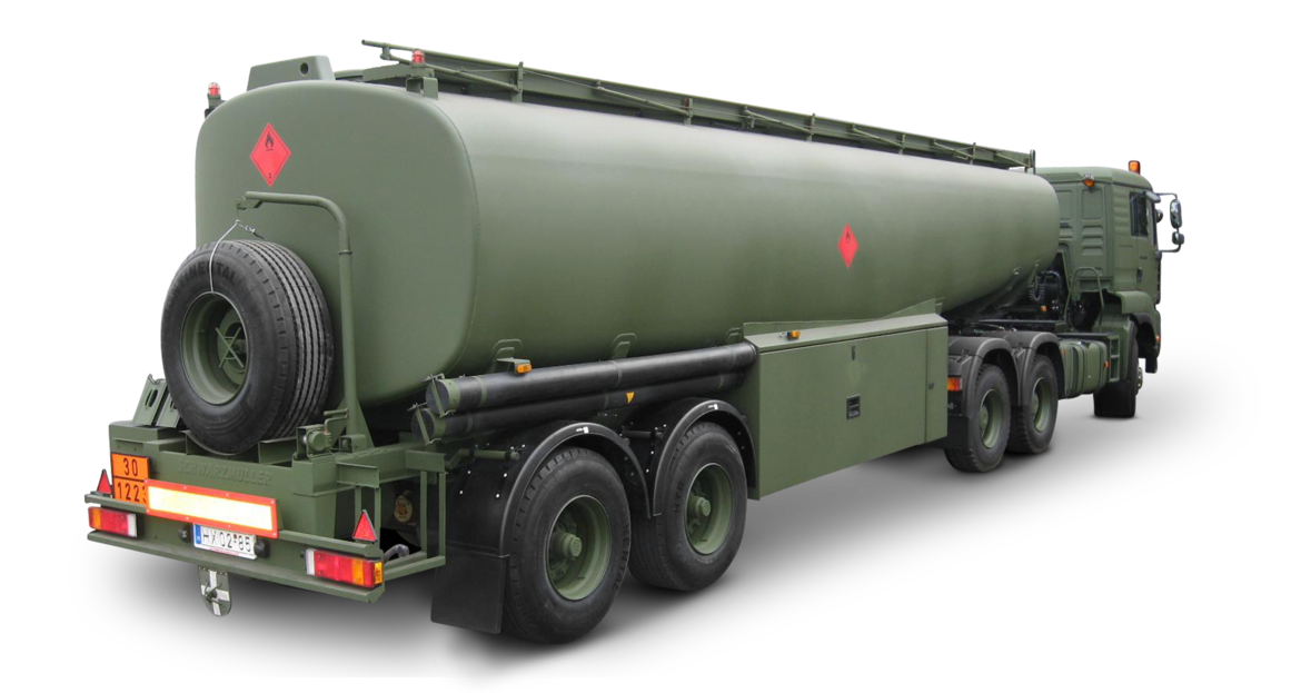 2-axle aluminium tank semitrailer for airfield and on-road