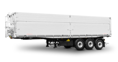 3-axle large-scale aluminium hollow profile tipper semitrailer for (un)loading and tipping to the left or rear