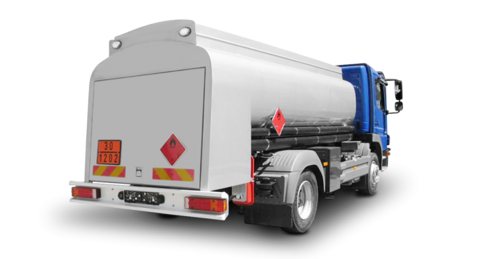 Aluminium-Tankaufbau 2A-LKW - Heckschrank - 12.500 l