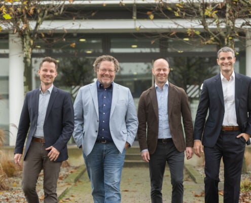 Das neue Team der Geschäftsführung mit klarer Ausrichtung: (v.l.n.r.) Dr. Valentin Clemens (CAO), Claus Artmayer (CSO), Georg Eckmair (CFO) und Bastian Litterscheid (COO).